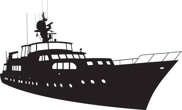 Vector illustration of Yacht Silhouette