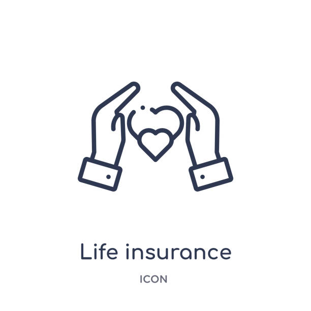 Linear life insurance icon from Insurance outline collection. Thin line life insurance icon isolated on white background. life insurance trendy illustration Linear life insurance icon from Insurance outline collection. Thin line life insurance icon isolated on white background. life insurance trendy illustration life insurance stock illustrations
