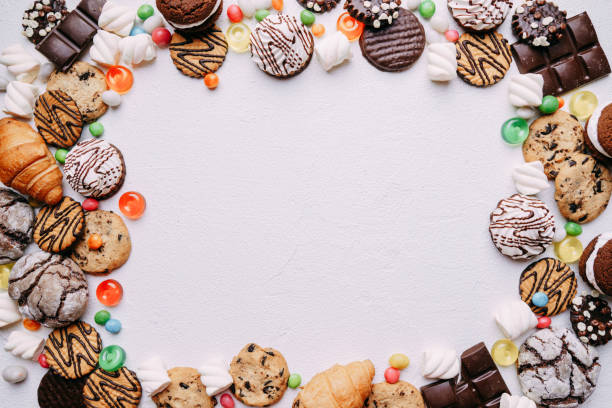 istock lollipop candy background, confectionery design 1134331481