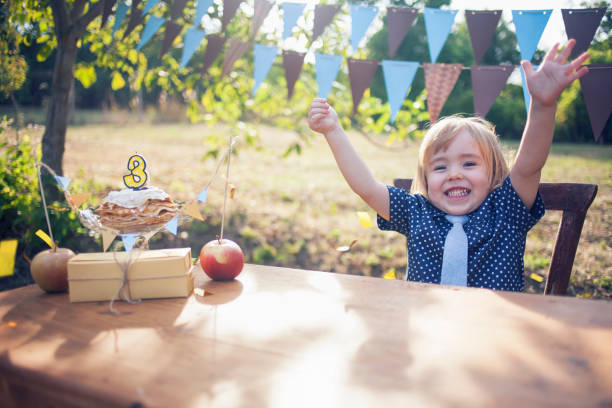 Cute little boy celebrating birthday party