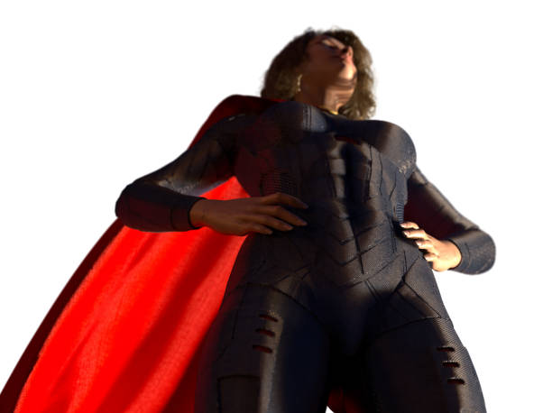 istock woman in superhero costume 3d render 1134334325