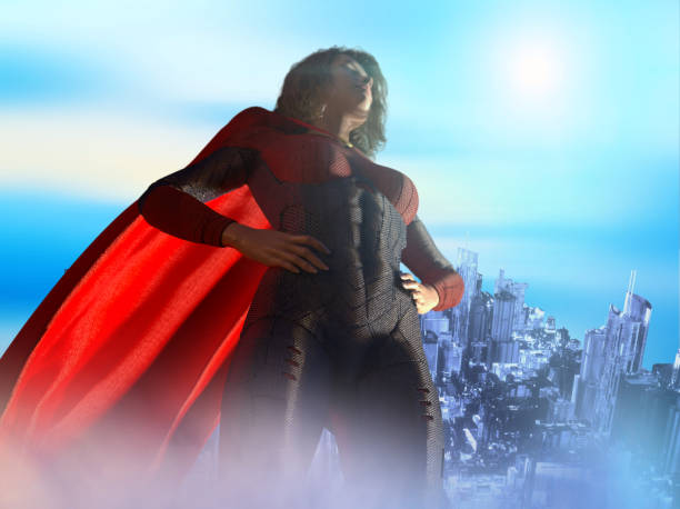 istock woman in superhero costume 3d render 1134334345