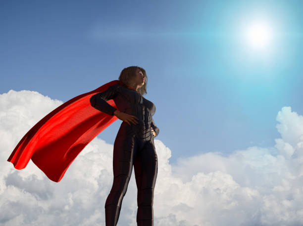 istock woman in superhero costume 3d render 1134334382