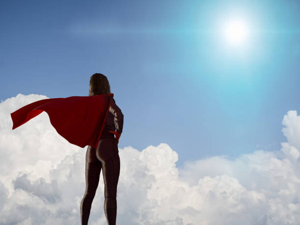 istock woman in superhero costume 3d render 1134334437