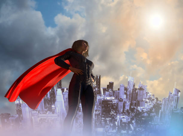 istock woman in superhero costume 3d render 1134334440