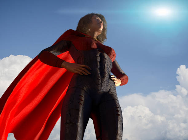 istock woman in superhero costume 3d render 1134334550
