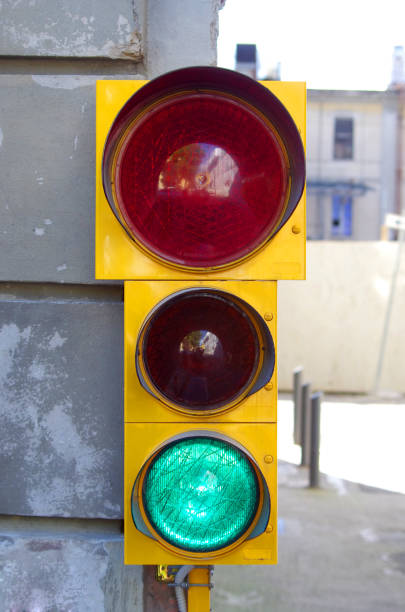 istock yellow light that manages traffic and passage 1134335660