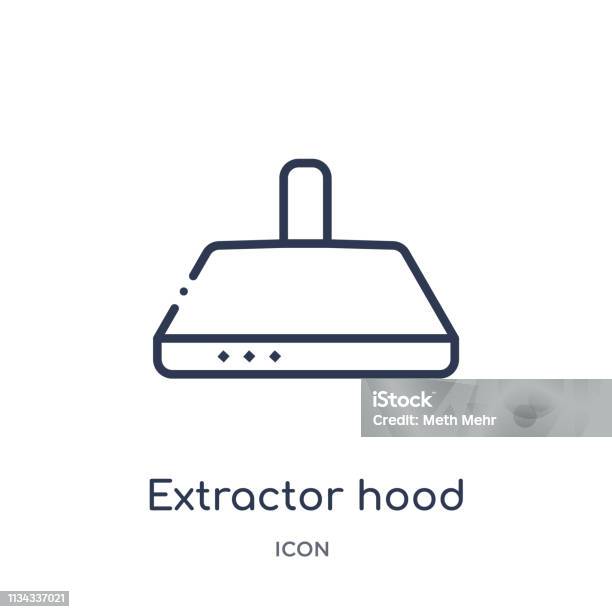 Linear Extractor Hood Icon From Kitchen Outline Collection Thin Line Extractor Hood Icon Isolated On White Background Extractor Hood Trendy Illustration Stock Illustration - Download Image Now