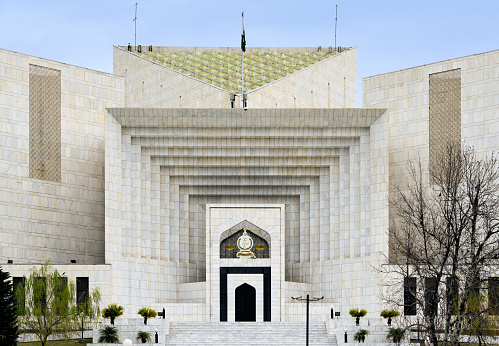 Islamabad, Pakistan: Supreme Court of Pakistan - Red Zone, Constitution Avenue - Modernist architecture
