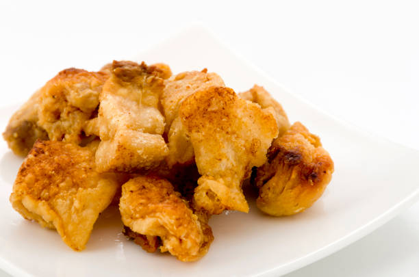 istock Pork snack, Pork rind, Pork scratching or pork crackling 1134343760