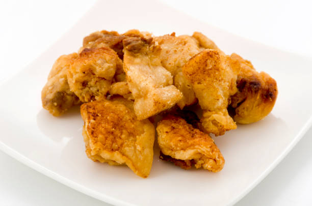 istock Pork snack, Pork rind, Pork scratching or pork crackling 1134343816
