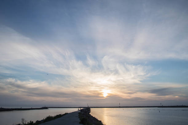 istock Sunset over jetty inlet in Marina del Rey, CA 1134345140
