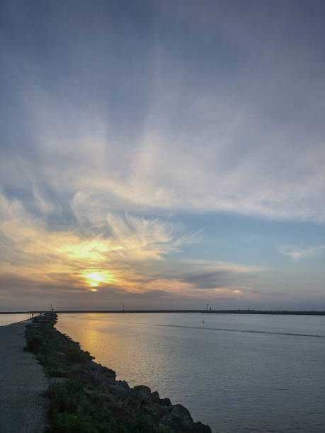 istock Sunset over jetty inlet in Marina del Rey, CA 1134345202