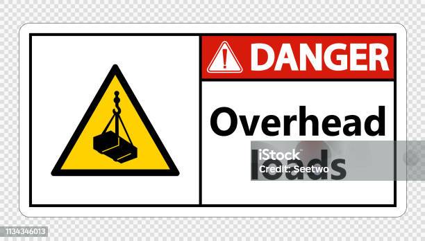 Overload Platform Sign Danger Overhead Loads Sign On Transparent Background Stock Illustration ...