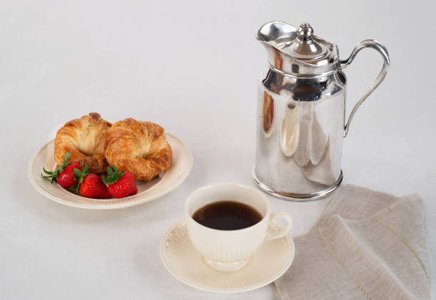 istock Breakfast of Croissants and Strawberries with Coffee. 1134353809