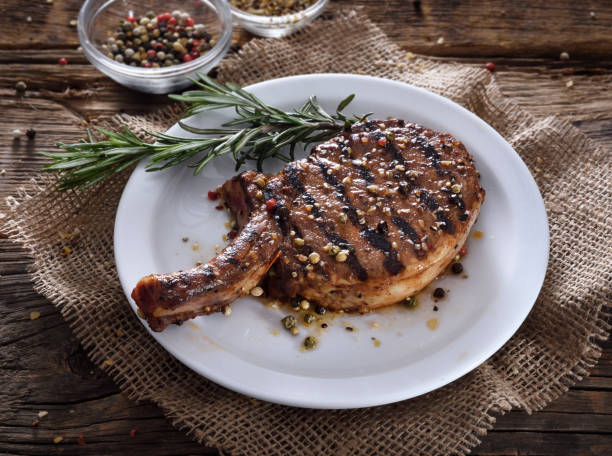 istock Grilled pork chop with spices 1134359017