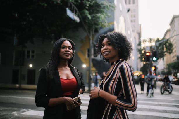 istock Two young female friends in downtown LA 1134361149