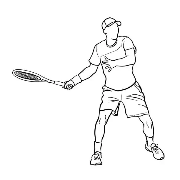 Vector illustration of Tennis Smash Serve