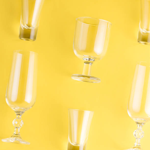 istock Collection of various glasses on bright background, copy space 1134363235