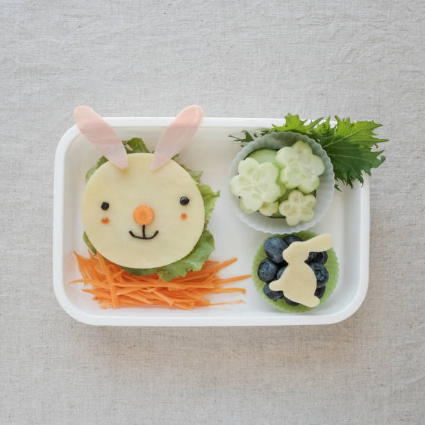 istock Easter bunny lunch box, fun food art for kids 1134367608