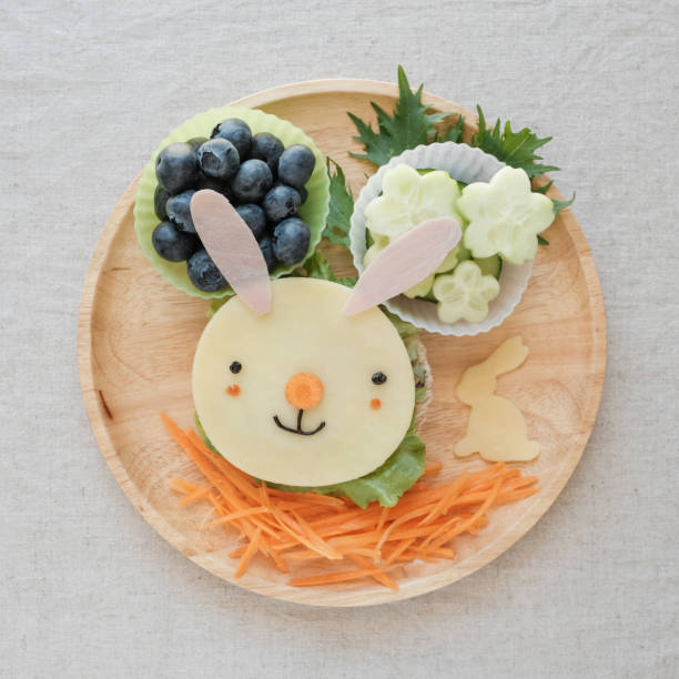 istock Easter bunny lunch plate, fun food art for kids 1134367646