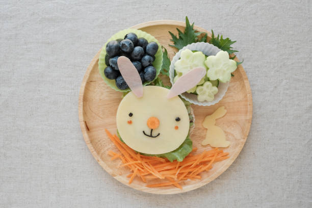 istock Easter bunny lunch plate, fun food art for kids 1134367767