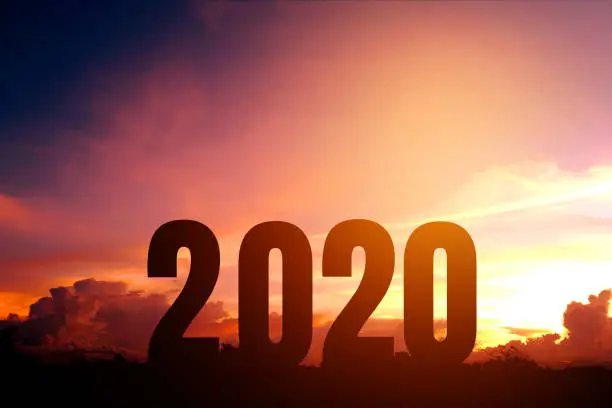 2020 Happy New Year Silhouette of Number Newyear concept