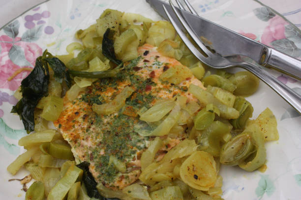istock Pan-seared wild salmon flavored with dried seaweed 1134381864