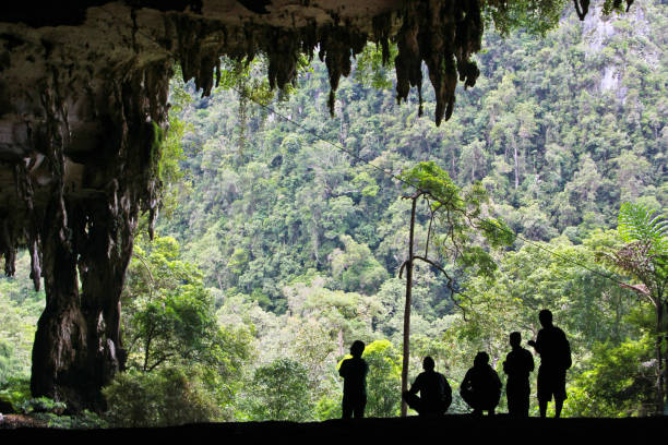 istock A silhouette shot of explorers at the Niah caves 1134383674