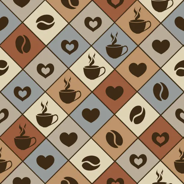 Vector illustration of Seamless Coffee Beans Pattern