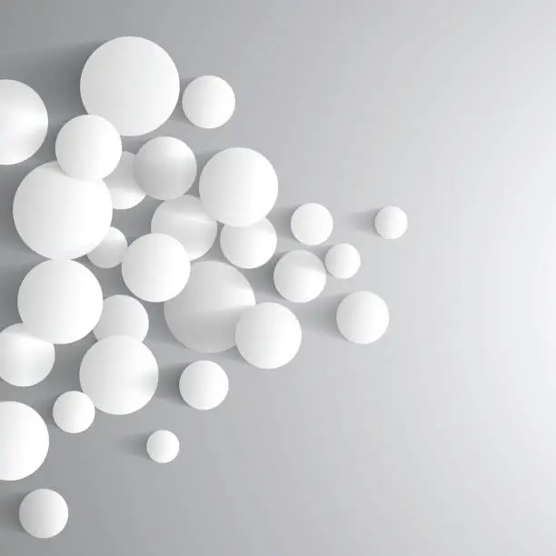 Vector illustration of Abstract grey minimal futuristic balls background