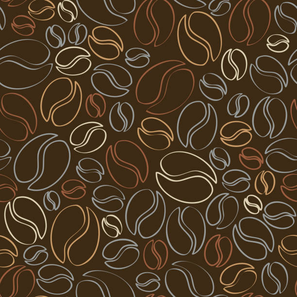 Coffee Wallpaper Pattern Coffee - Drink, Roasted Coffee Bean, Cafe, Coffee Shop, Drink cafe illustrations stock illustrations