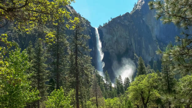 istock a sunlit bridalveil falls in yosemite national park 1134385496