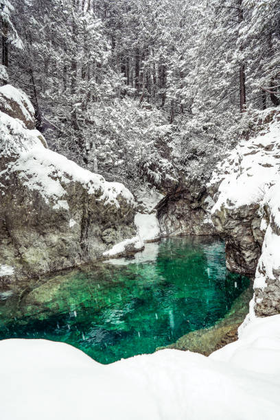 istock 30 foot pool upstream in winter 1134387776