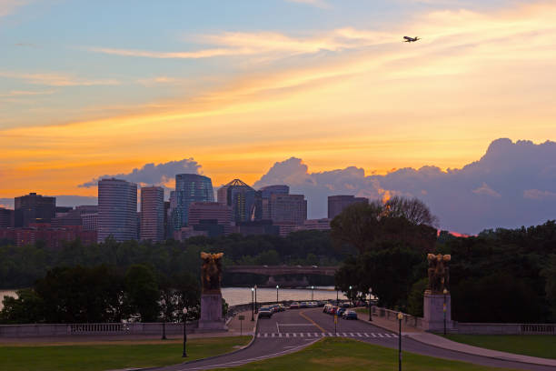 Urban sunset, Washington DC, USA.