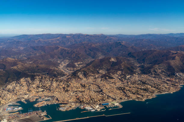 istock Genoa Italy aerial view 1134393886