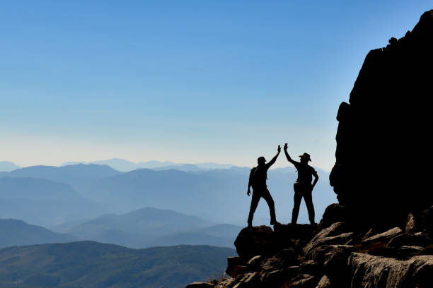 istock summit mountains, amazing landscape and success concept 1134397717