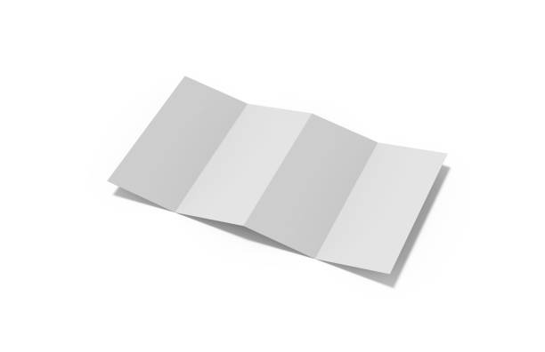 istock Accordion fold brochure, four fold brochure, eight pages four panel leaflet, concertina fold mock up template on isolated white background, 3d illustration 1134398877