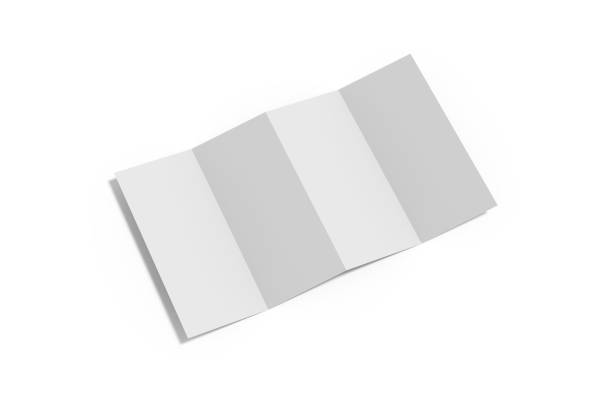 istock Accordion fold brochure, four fold brochure, eight pages four panel leaflet, concertina fold mock up template on isolated white background, 3d illustration 1134398892