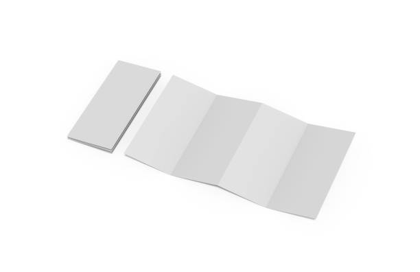 istock Accordion fold brochure, four fold brochure, eight pages four panel leaflet, concertina fold mock up template on isolated white background, 3d illustration 1134398967