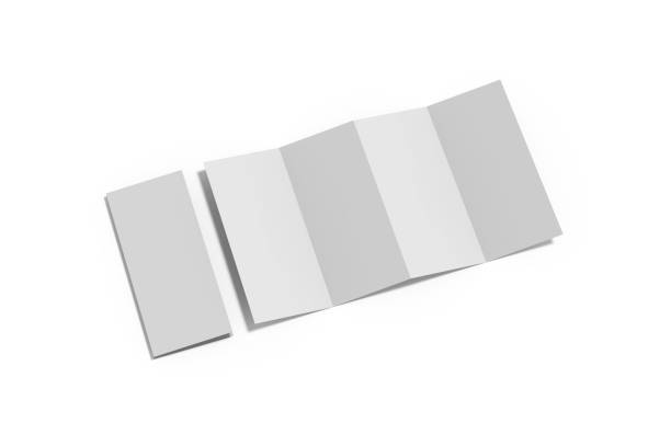 istock Accordion fold brochure, four fold brochure, eight pages four panel leaflet, concertina fold mock up template on isolated white background, 3d illustration 1134401721