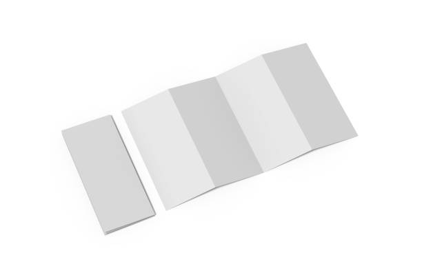 istock Accordion fold brochure, four fold brochure, eight pages four panel leaflet, concertina fold mock up template on isolated white background, 3d illustration 1134401781