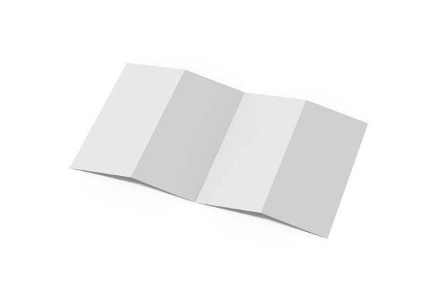 istock Accordion fold brochure, four fold brochure, eight pages four panel leaflet, concertina fold mock up template on isolated white background, 3d illustration 1134402291