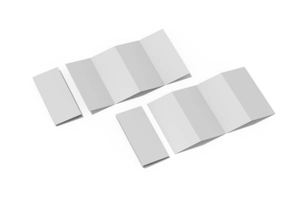 istock Accordion fold brochure, four fold brochure, eight pages four panel leaflet, concertina fold mock up template on isolated white background, 3d illustration 1134402294