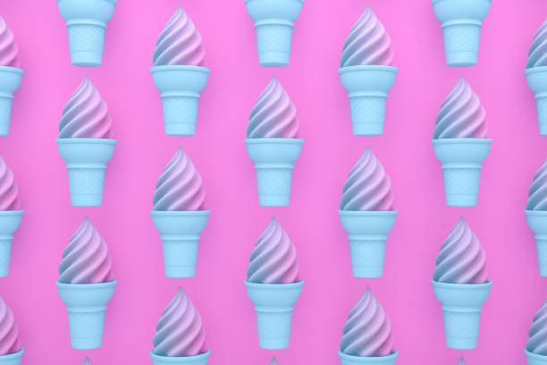istock Ice cream and cone, Minimal summer concept, 3D Abstract Background 1134402642