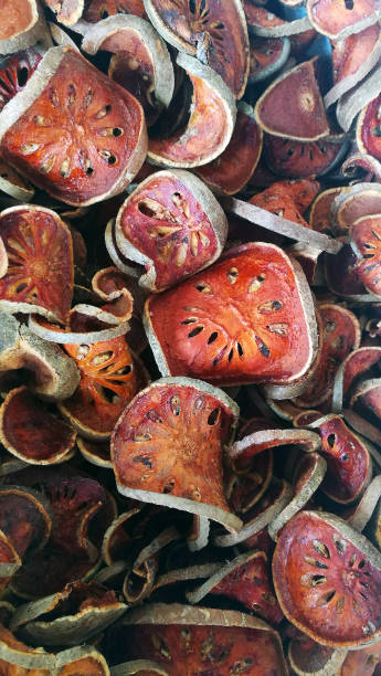 istock Close up of dried bael fruit 1134402681