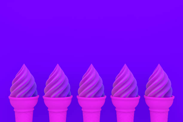 istock Ice cream and cone, Minimal summer concept, 3D Abstract Background 1134403638