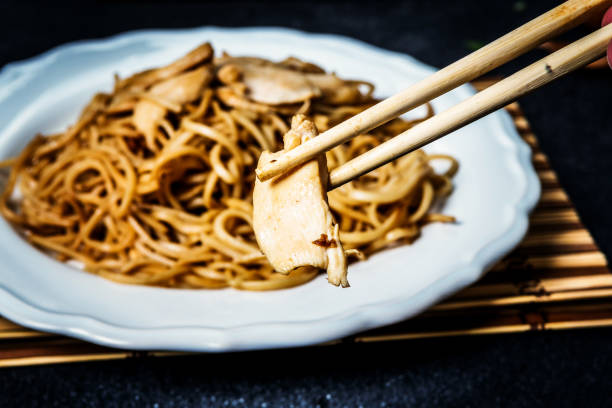 istock Asian noodles with chicken meat 1134410564