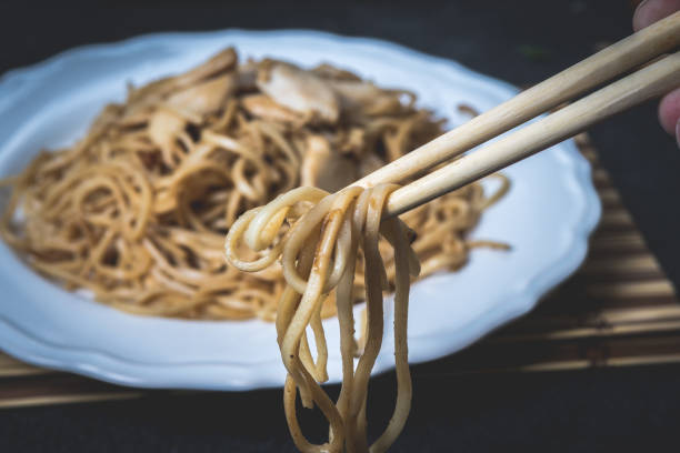 istock Asian noodles with chicken meat 1134410578