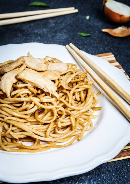 istock Asian noodles with chicken meat 1134410605